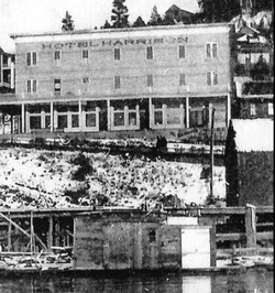 The old Hotel Harrison overlooks Lake Coeur d'Alene